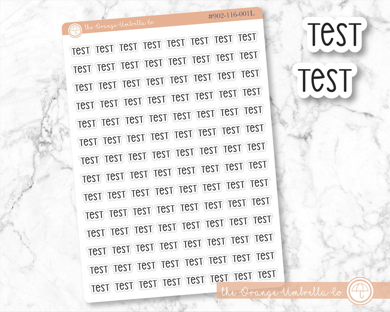 CLEARANCE | Test Script Planner Stickers | F3  | S-309-B