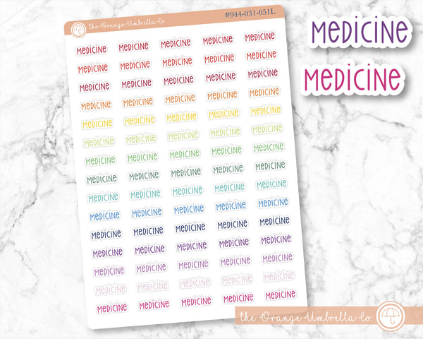 CLEARANCE | Medicine Script Planner Stickers | F3  | T-217-R / 944-031-051L-WH