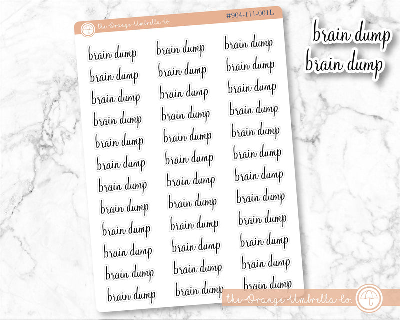 Brain Dump Script Planner Stickers | F4 | S-259-B / 904-111-001L-WH