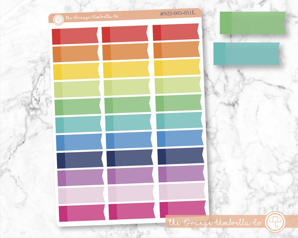 Flag Banner Planner Labels, Banner Flag Planner Stickers, Rainbow Colored Planning Labels (#922-005-051L-WH)