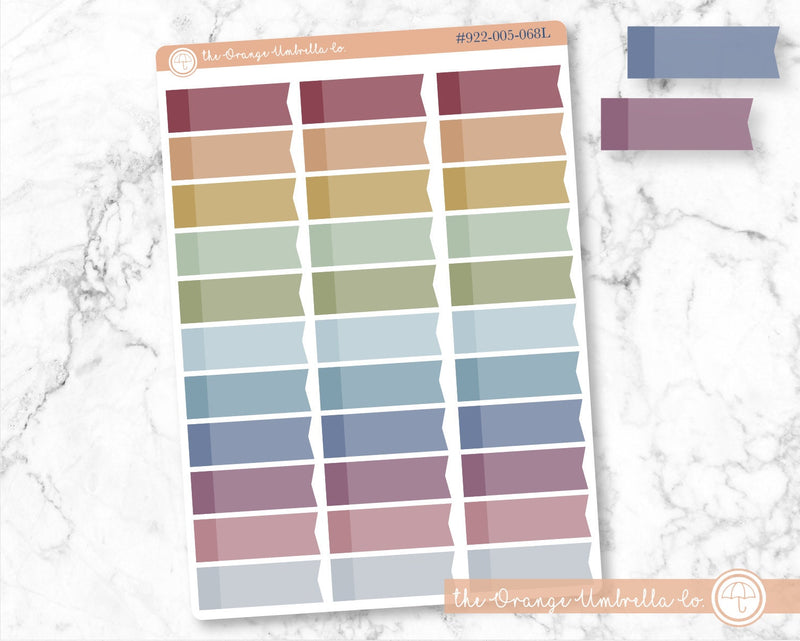 Flag Banner Planner Labels, Banner Flag Planner Stickers, Muted Rainbow Colored Planning Labels (
