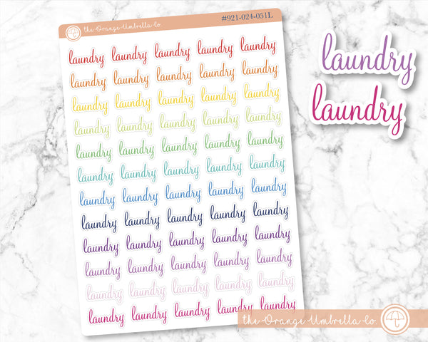 CLEARANCE | Laundry Script Planner Stickers | F4 | S-091-R / 921-024-051L-WH