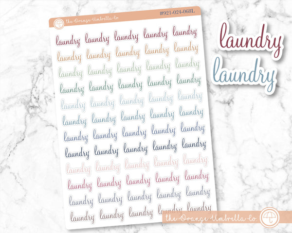 CLEARANCE | Laundry Script Planner Stickers | F4 | S-091-M / 921-024-068L-WH