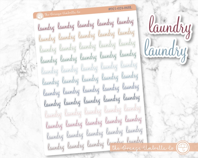 CLEARANCE | Laundry Script Planner Stickers | F4 | S-091-M / 921-024-068L-WH