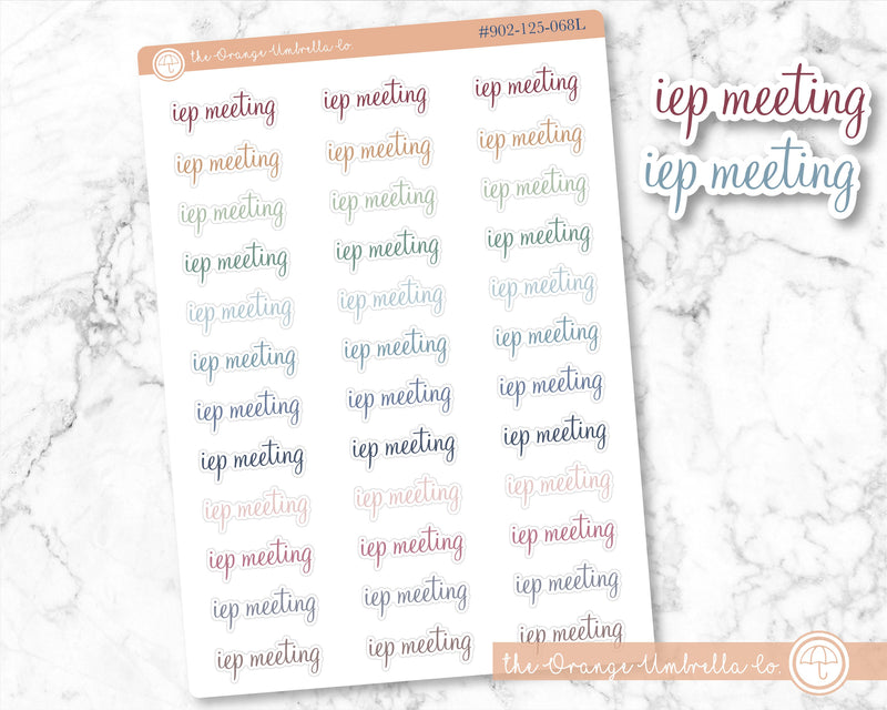 IEP Meeting Script Planner Stickers | F4 | 902-125-068L-WH