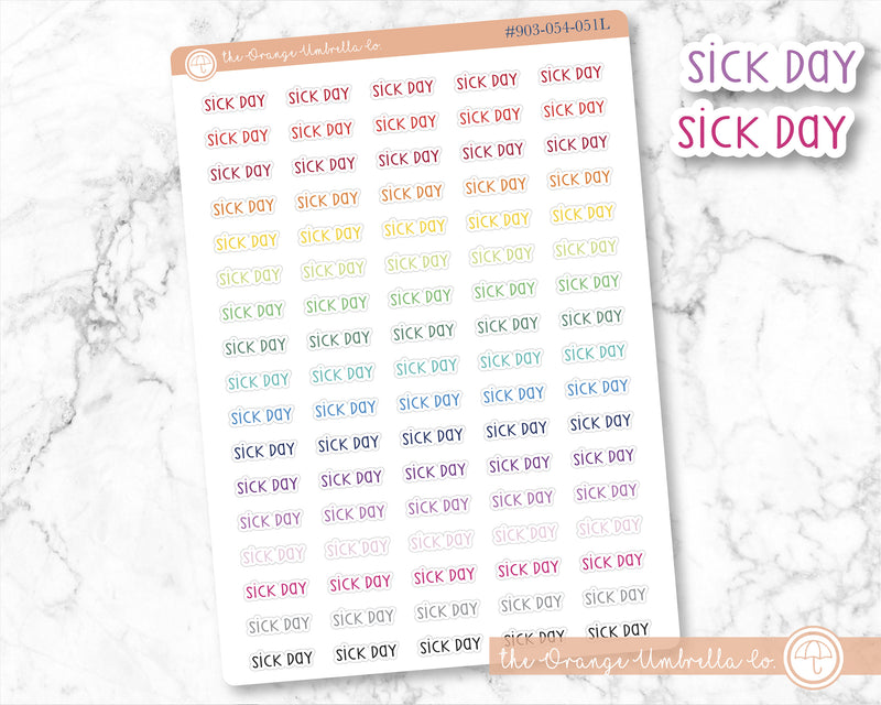 Sick Day Script Planner Stickers | F3  | 903-054-051L-WH