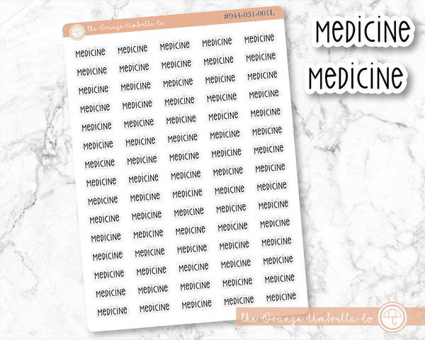 50% OFF -  CLEARANCE | Medicine Script Planner Stickers | F3  | T-217-B / 944-031-001L-WH