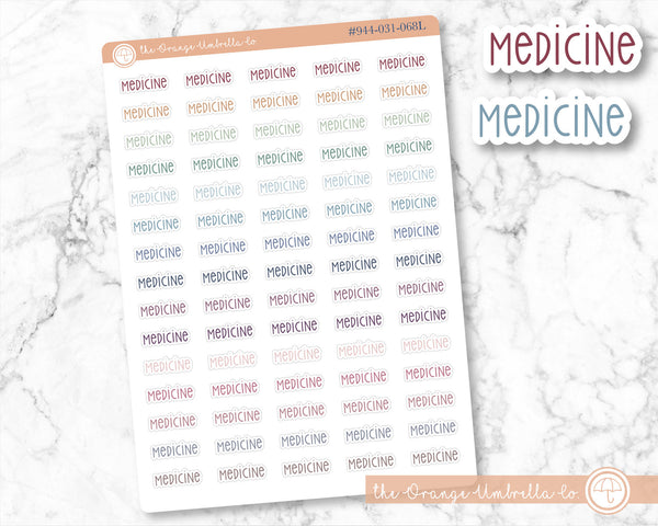 50% OFF -  CLEARANCE | Medicine Script Planner Stickers | F3  | T-217-M / 944-031-068L-WH