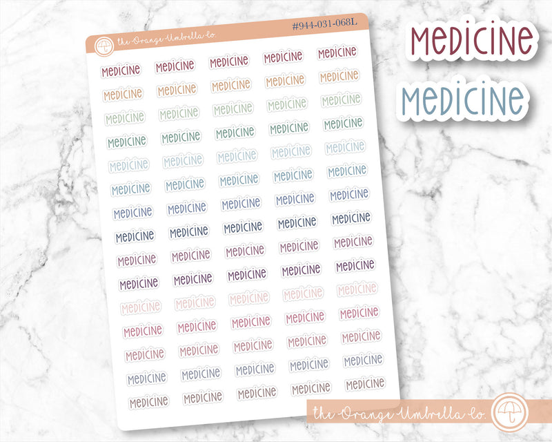 Medicine Script Planner Stickers | F3  | T-217-M / 944-031-068L-WH
