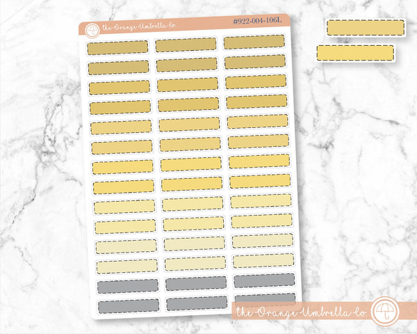 Stitched Skinny Event Labels, Rainbow Appointment Labels, Yellow Ombre Basic Event Planner Stickers (#922-004-106-WH)