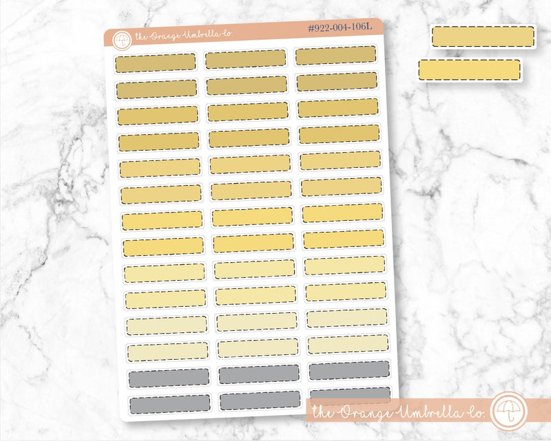 Stitched Skinny Event Labels, Rainbow Appointment Labels, Yellow Ombre Basic Event Planner Stickers (