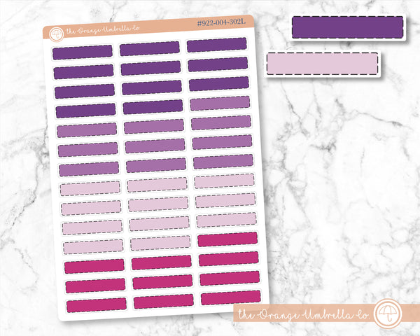 Stitched Skinny Event Planner Stickers, Purples/Pinks Color Appointment Planning Labels (#922-004-302-WH)