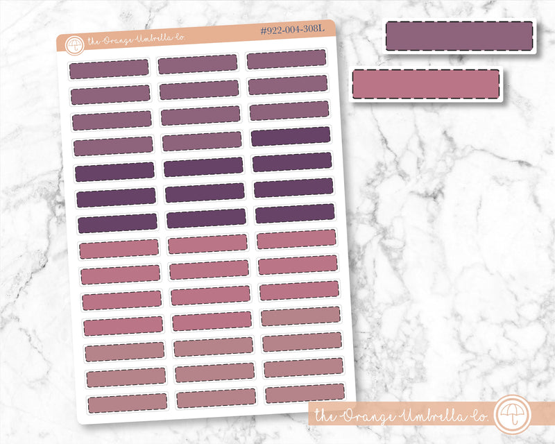 Stitched Skinny Event Planner Stickers, Muted Purples/Pinks Color Appointment Planning Labels (