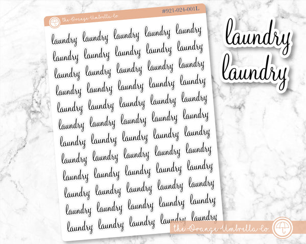 CLEARANCE | Laundry Script Planner Stickers | F4 | S-091-B / 921-024-001L-WH