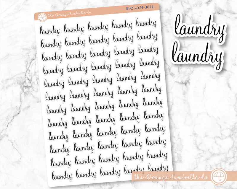 Laundry Script Planner Stickers | F4 | S-091-B / 921-024-001L-WH