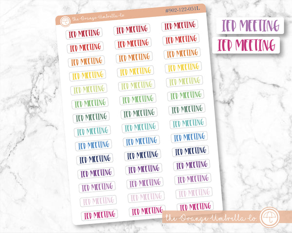 IEP Meeting Script Planner Stickers | F1 | S-703-R / 902-122-051L-WH