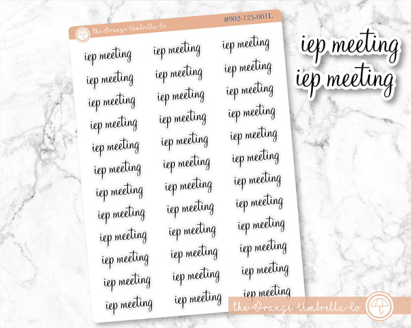 50% OFF -  CLEARANCE | IEP Meeting Script Planner Stickers | F4 | S-706-B