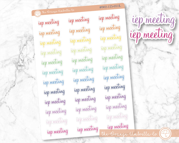 IEP Meeting Script Planner Stickers | F4 | S-706-R / 902-125-051L-WH