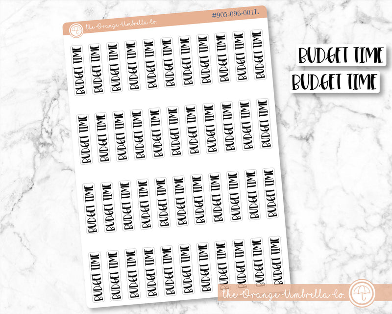 Budget Time Script Planner Stickers | F1 | 905-096-001L-WH