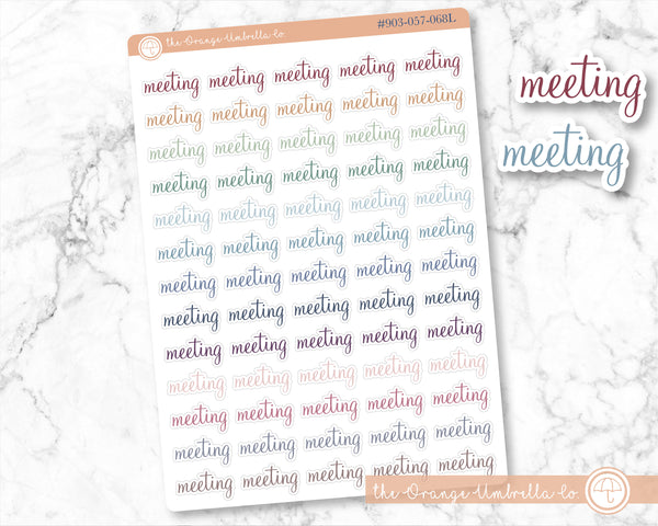 Meeting Script Planner Stickers | F4  | 903-057-068L-WH