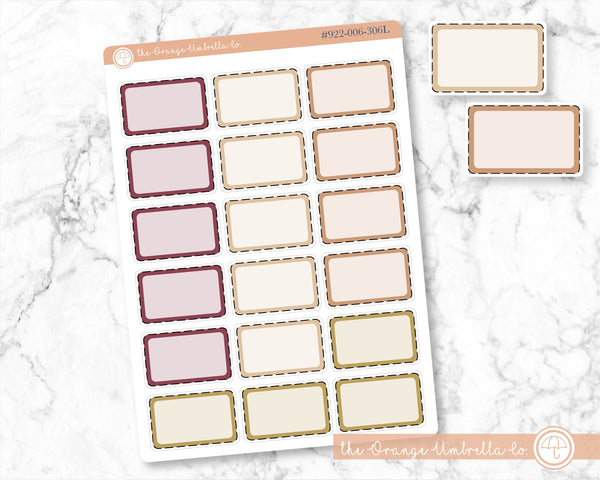 Stitched Half Box Appointment Planner Stickers and Labels | Muted Warms | 922-006-306-WH