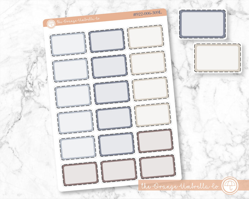 Stitched Half Box Appointment Planner Stickers and Labels | Neutrals | 922-006-309-WH