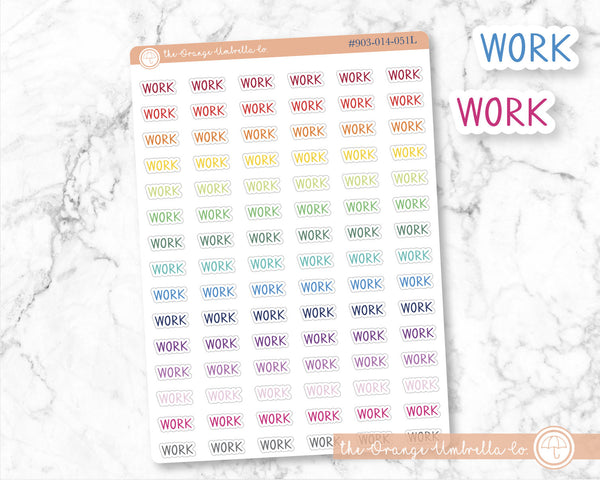 Work Script Planner Stickers | F3  | S-575-R / 903-066-051L-WH