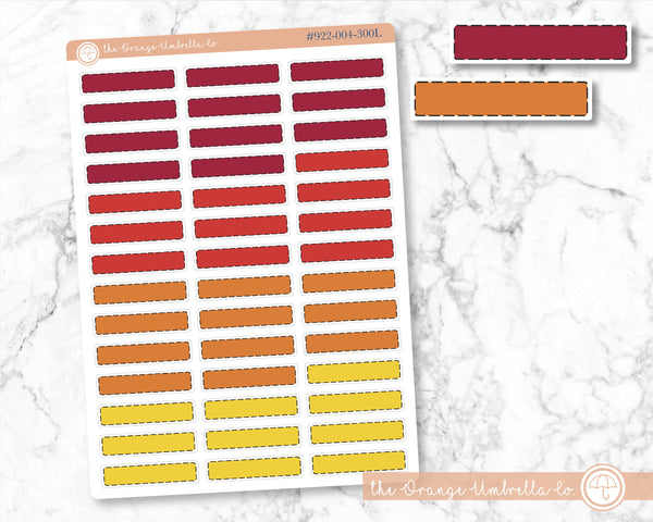 Stitched Skinny Event Planner Stickers, Reds/Yellows Color Appointment Planning Labels (#922-004-300-WH)