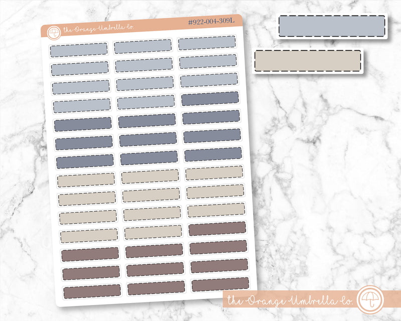 Stitched Skinny Event Planner Stickers, Neutral Color Appointment Planning Labels (