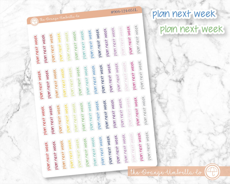 Plan Next Week Jen Plans Script Planner Stickers | FJP | 904-124-051L-WH