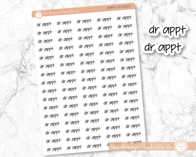 Dr. Appt Jen Plans Script Planner Stickers | FJP | 904-135-001L-WH