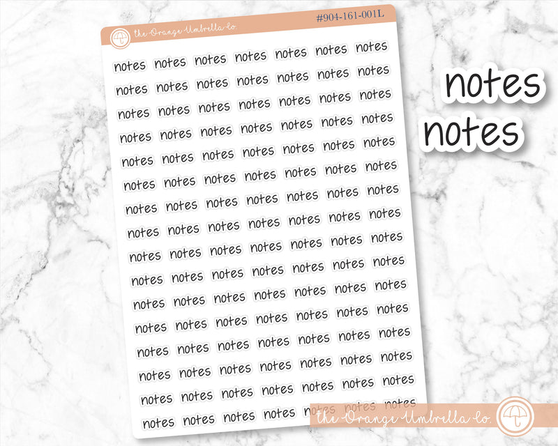 Notes Label Planner Stickers, Script "Notes" Labels, Color Print Planning Stickers, FJP (