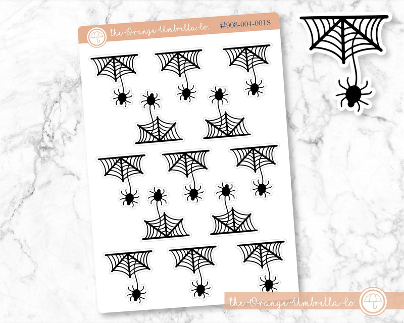 Spider Deco Planner Stickers and Labels |  908-004-001S-WH