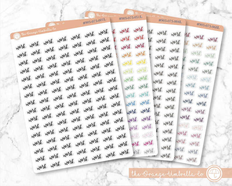 CLEARANCE | Work Script Planner Stickers | F7 | S-577 / 903-073-001L-WH