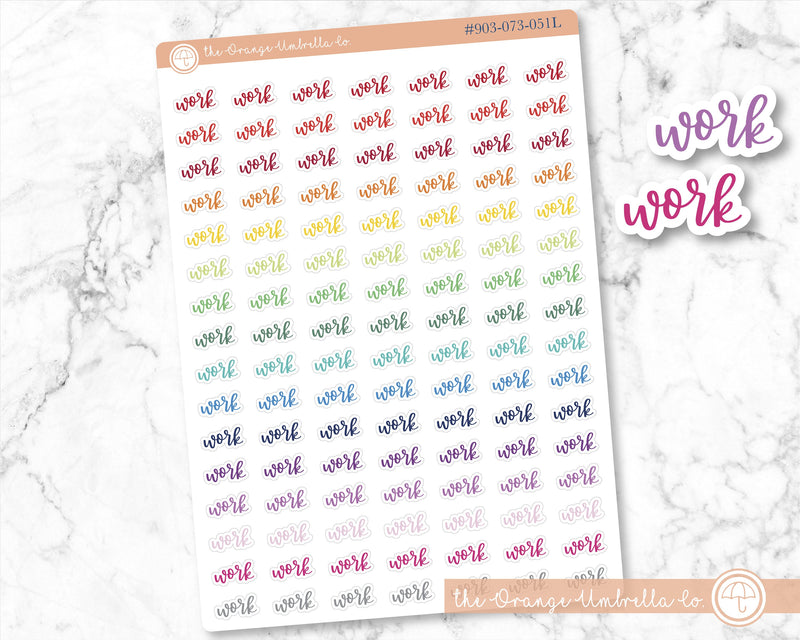 CLEARANCE | Work Script Planner Stickers | F7 | S-577 / 903-073-001L-WH