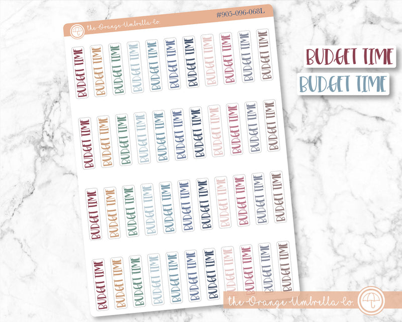 Budget Time Script Planner Stickers | F1 | S-094-M / 905-096-068L-WH