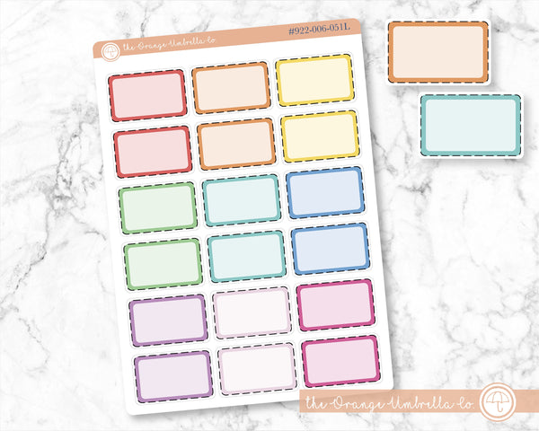 Stitched Half Box Labels, Rainbow Appointment Labels, Rainbow Basic Event Planner Stickers (#922-006-051-WH)