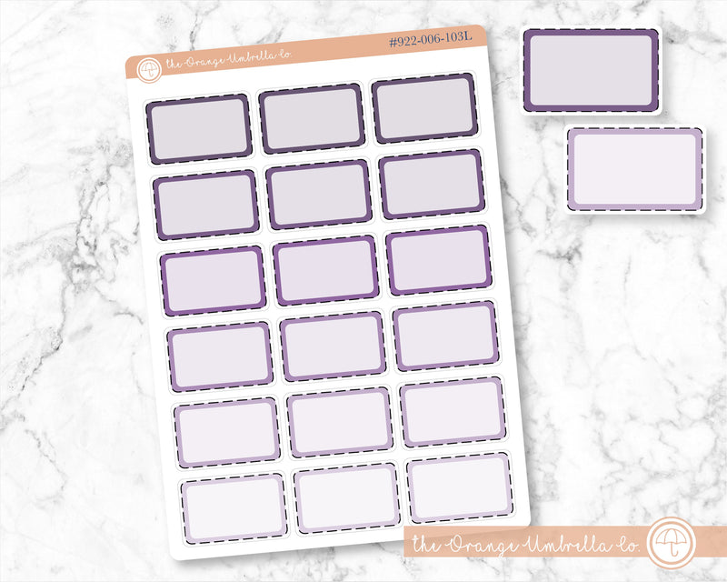 Stitched Half Box Labels, Purple Ombre Appointment Labels, Basic Event Planner Stickers (