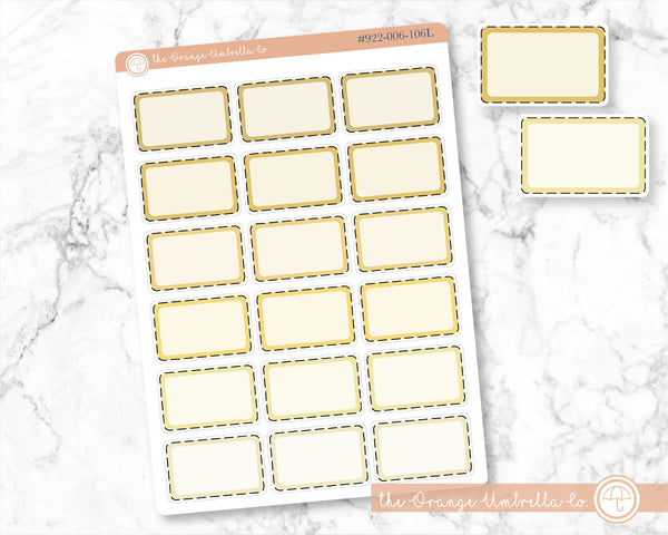 Stitched Half Box Labels, Yellow Ombre Appointment Labels, Basic Event Planner Stickers (#922-006-106-WH)