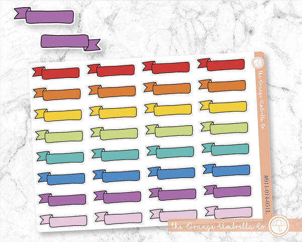 Banner Flag Appointment Planner Stickers and Labels | 911-014-051L-WH