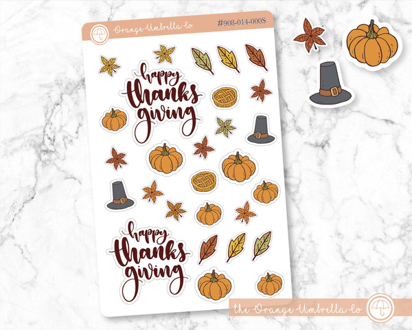 Thanksgiving Deco Planner Stickers | 908-014-000S-WH