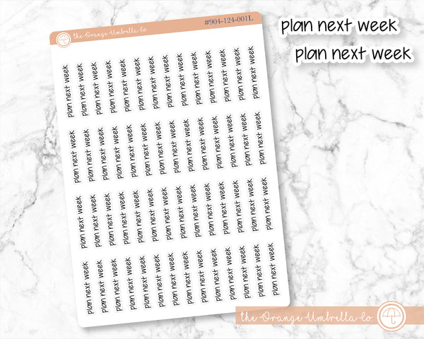 Plan Next Week Jen Plans Script Planner Stickers | FJP | 904-124-001L-WH