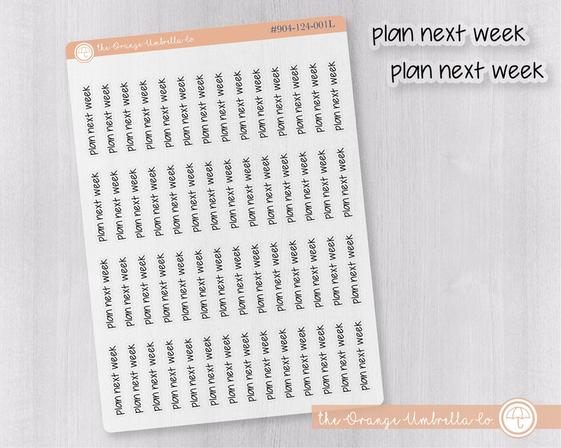 CLEARANCE | Plan Next Week Jen Plans Script Planner Stickers | FJP Clear Matte | T-041-BCM