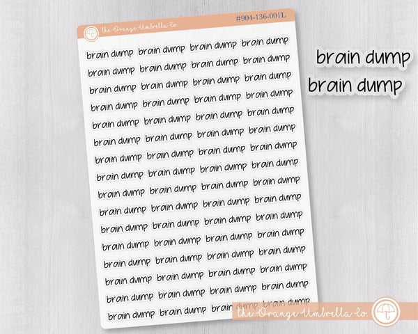 Brain Dump Jen Plans Script Planner Stickers | FJP Clear Matte | S-261-BCM