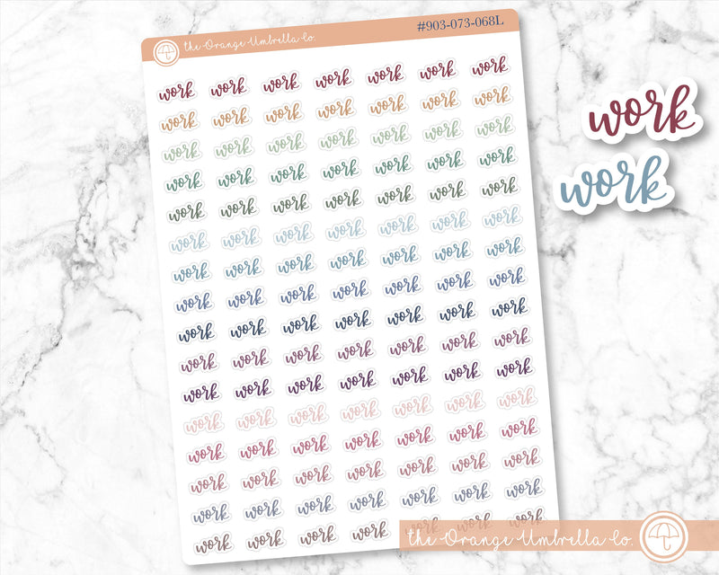 CLEARANCE | Work Script Planner Stickers | F7 | S-577 / 903-073-001L-WH