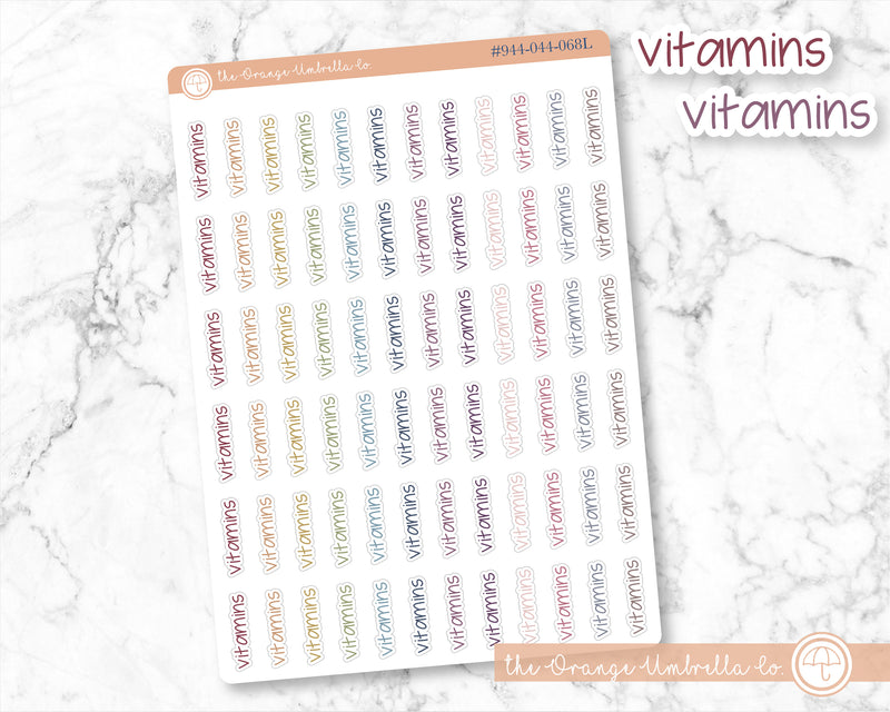 Vitamins Jen Plans Script Planner Stickers | FJP  | 944-044-001L-WH