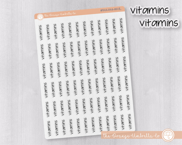CLEARANCE | Vitamins Jen Plans Script Planner Stickers | FJP Clear Matte | S-207-BCM