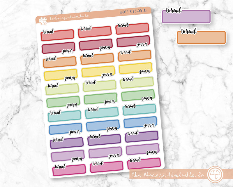 To Read Tracker Script Planner Stickers and Labels | F7 | L-204 / 911-015-000L-WH