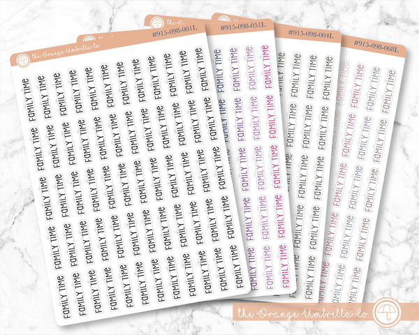 Family Time Script Planner Stickers | F3 | S-335 / 915-098-001L-WH