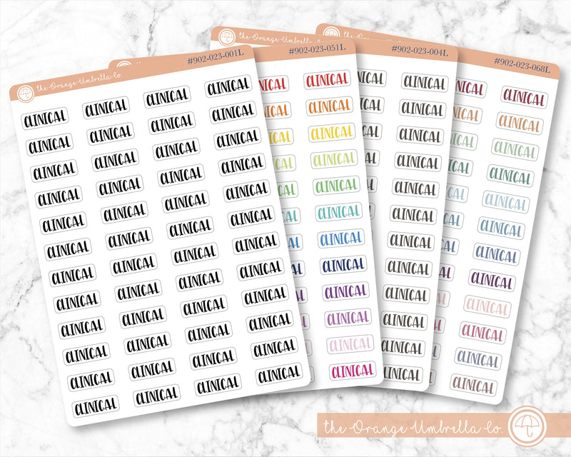 Clinical Script Planner Stickers | F1 | S-276 / 902-023-001L-WH